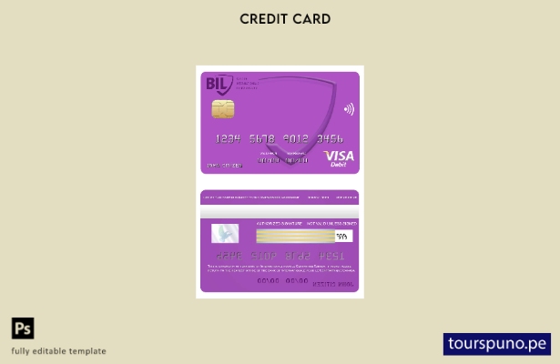 listo para imprimir plantilla de tarjeta visa del banco Canada Internationale po